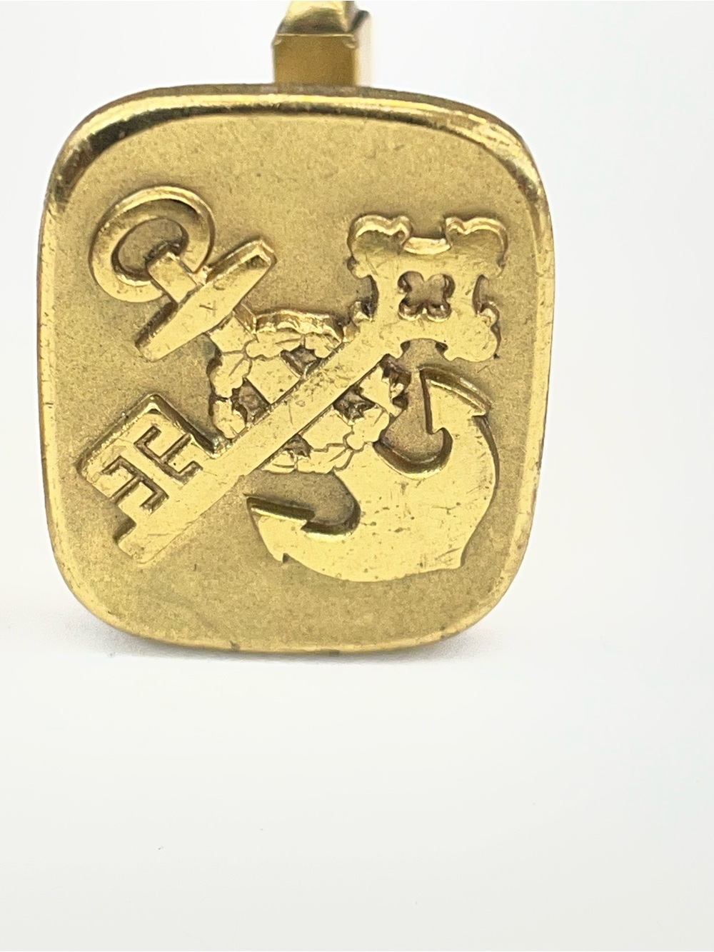 Gold-Tone Anchor & Key Cufflink - Men's Accessory